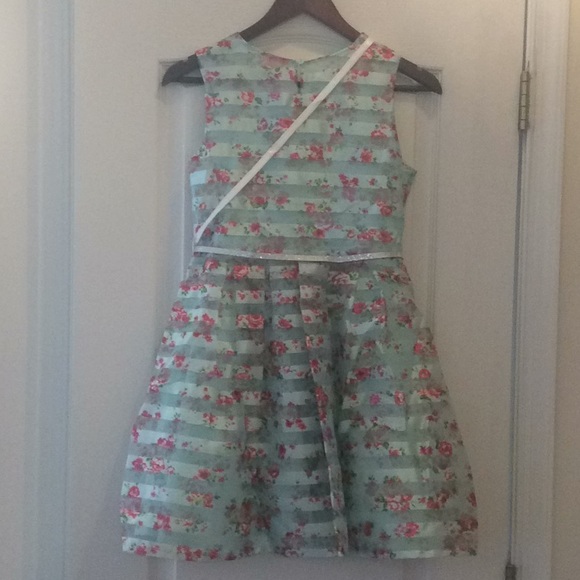 🆕 mint floral dress + necklace + belt + purse - Picture 7 of 8